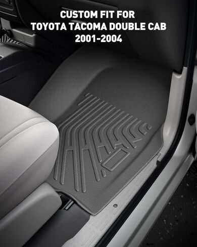Floor Mats for Toyota Tacoma 2001-2004(ONLY Fit Double Cab) All Weather Custom Fit Heavy Duty Rubber Liner, 1st & 2nd Row, Car Accessories for Tacoma 2001 2002 2003 2004 in Kuwait
