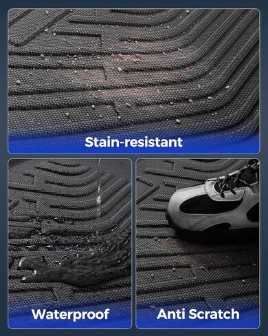 Floor Mats for Toyota Tacoma 2001-2004(ONLY Fit Double Cab) All Weather Custom Fit Heavy Duty Rubber Liner, 1st & 2nd Row, Car Accessories for Tacoma 2001 2002 2003 2004 in Kuwait