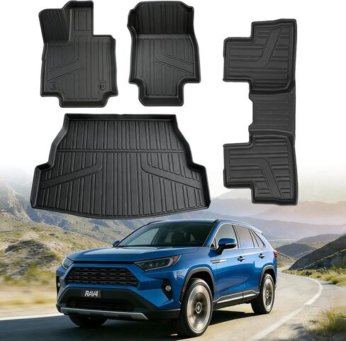 All Weather Floor Mats & Cargo Liner Set for Ford Bronco 2021-2026 4 Door, TPE Custom Fit Floor Liners with Trunk Mat, 1st & 2nd Row Bronco Accessories, Not for Bronco Sport & Hybrid Models in Saudi Arabia
