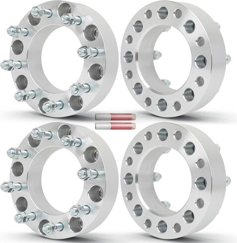 OCPTY 4 قطع 8 × 180 إلى 8 × 170 فواصل عجلات 2 بوصة محولات عجلات 14 × 1.5 مسامير 126 مم مركز مناسب لـ 2011-2018 لسيارة شيفروليه لسيلفرادو 2500/2011-2023 لسيارة شيفروليه لسيلفرادو 2500 HD in Kuwait