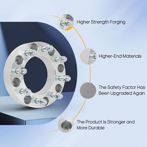 OCPTY 4 قطع 8 × 180 إلى 8 × 170 فواصل عجلات 2 بوصة محولات عجلات 14 × 1.5 مسامير 126 مم مركز مناسب لـ 2011-2018 لسيارة شيفروليه لسيلفرادو 2500/2011-2023 لسيارة شيفروليه لسيلفرادو 2500 HD in Kuwait