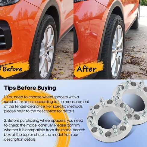 OCPTY 4 قطع 8 × 180 إلى 8 × 170 فواصل عجلات 2 بوصة محولات عجلات 14 × 1.5 مسامير 126 مم مركز مناسب لـ 2011-2018 لسيارة شيفروليه لسيلفرادو 2500/2011-2023 لسيارة شيفروليه لسيلفرادو 2500 HD in Kuwait