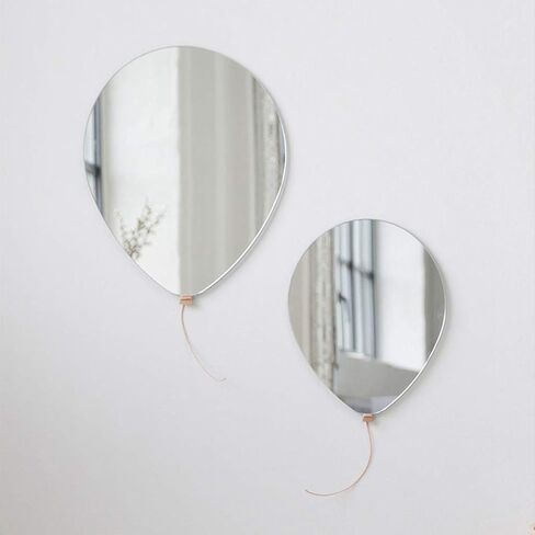 Frameless Small Decorative Mirror Unique Balloon Shape with Polished Edge Bevelled HD Vanity Glass Mirror Punch-Free Design for Bathroom Bedroom Living Room in Saudi Arabia