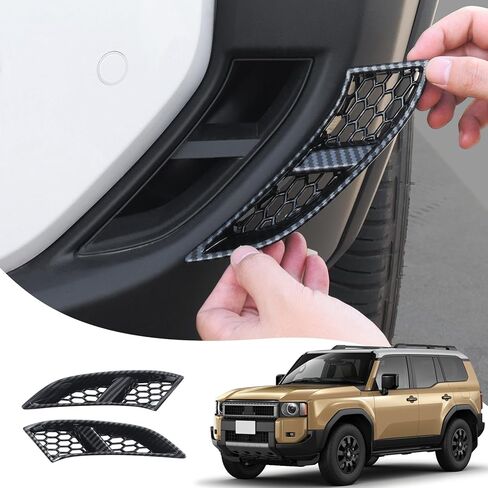 2-Pack Front Left and Right Air Intake Grille Decoration for 2024-2026 Toyota Land Cruiser 250 1958 Prado Air Inlet Protective Cover Exterior Modification 2025 land cruiser accessories (Matte Black) in Saudi Arabia