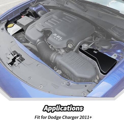 JeCar 4pcs Carbon Fiber Engine Bay Dust Cover Trim Kit for 2011-2023 Dodge Charger in Saudi Arabia