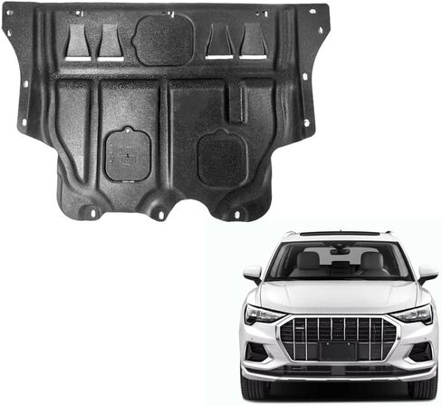 درع سبلاش المحرك مناسب لسيارة Audi Q3 2019-2024 غطاء المحرك تحت الغطاء متوافق مع اللوحات الطينية لحماية المحرك الأمامي 2020-2023 Q3 in Kuwait