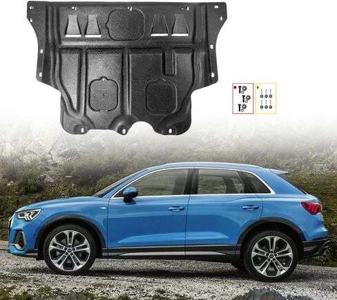 درع سبلاش المحرك مناسب لسيارة Audi Q3 2019-2024 غطاء المحرك تحت الغطاء متوافق مع اللوحات الطينية لحماية المحرك الأمامي 2020-2023 Q3 in Kuwait