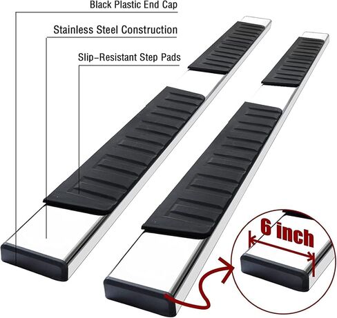COMNOVA 6" Running Boards Side Steps Compatible with 2006-2014 Honda Ridgeline. Truck Steps and Running Boards Made with Stainless Steel. Truck Side Steps for Ridgeline. in Saudi Arabia
