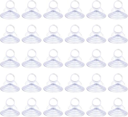 30PCS Car Glass Windshield Sunshade Suction Cups, Powerful Pull Ring Vehicle Window Shade Suction Cups, Multifunction Auto Sun Visor Sucker Hook, Universal for Vehicles (Transparent, 4.5 cm) in Saudi Arabia