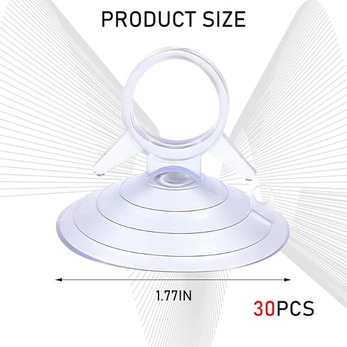 30PCS Car Glass Windshield Sunshade Suction Cups, Powerful Pull Ring Vehicle Window Shade Suction Cups, Multifunction Auto Sun Visor Sucker Hook, Universal for Vehicles (Transparent, 4.5 cm) in Saudi Arabia