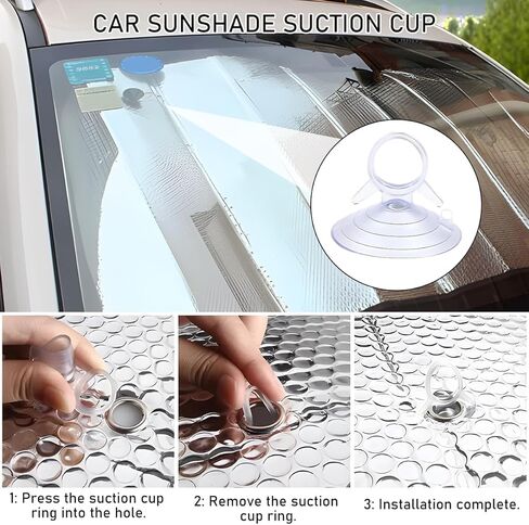 30PCS Car Glass Windshield Sunshade Suction Cups, Powerful Pull Ring Vehicle Window Shade Suction Cups, Multifunction Auto Sun Visor Sucker Hook, Universal for Vehicles (Transparent, 4.5 cm) in Saudi Arabia