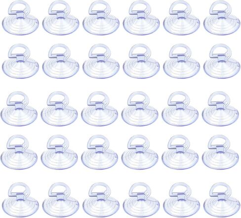 30PCS Car Glass Windshield Sunshade Suction Cups, Powerful Pull Ring Vehicle Window Shade Suction Cups, Multifunction Auto Sun Visor Sucker Hook, Universal for Vehicles (Transparent, 4.5 cm) in Saudi Arabia