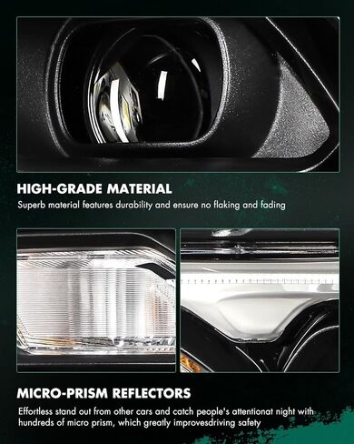 SCITOO Headlight Assembly Fit 2021-2024 for Dodge Durango Black Housing Clear Lens Left Side Headlight 68433779AF in Saudi Arabia