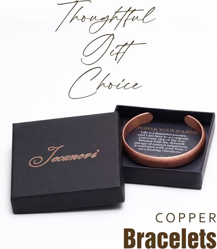 Jecanori Pure Copper Bracelet — 99.99% Real Solid Copper Bracelet for Men & Women, Adjustable Tibetan Cuff Bangle, Gift Box Included in Kuwait