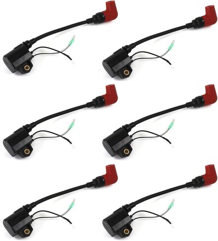 6PCS Heavy Duty Ignition Coils Fit for Yamaha Outboard 100HP 115HP 130HP 140HP 150HP 175HP 200HP 225HP 2 Stroke Replace OE 6R3-85570-01-00 6R3-85570-00-00 in Kuwait