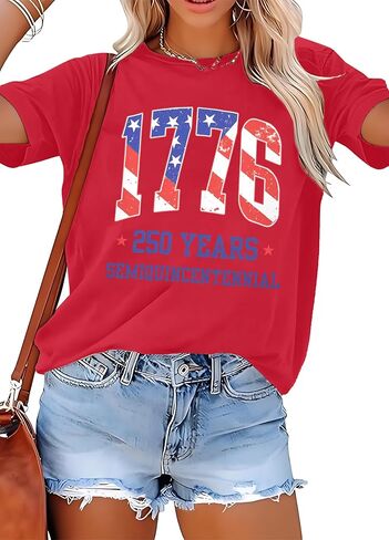 SFHFY 250 Anniversary USA Shirt Women: 4th of July Shirts American Flag Tshirt Patriotic Tee Independence Day Top in Kuwait