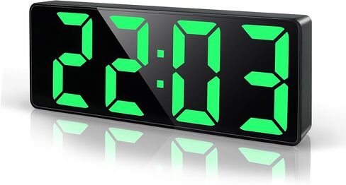 ساعة منبه رقمية LED بجانب السرير من Lafocuse مع شاشة كبيرة مقاس 6.7 بوصة، قيلولة بعد الظهر، تعمل بسلك/بطارية، سطوع قابل للتعديل، التاريخ، درجة الحرارة، ساعة طاولة لمكتب غرفة النوم الثقيلة، أخضر in Saudi Arabia
