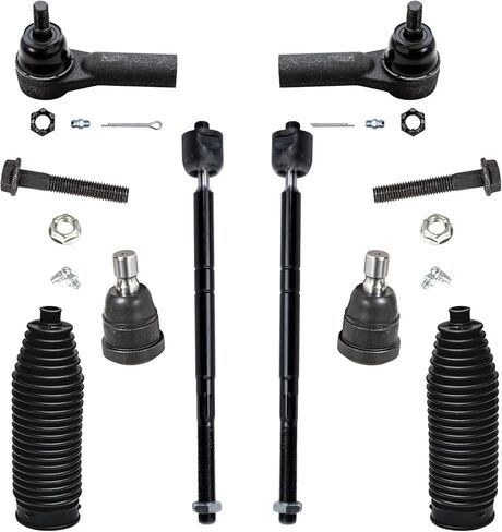 محور ديترويت - مجموعة قضبان الربط الأمامية لـ 2005-2009 Ford Escape Mazda Tribute Mercury Mariner 2006 2007 2008، 2 مفاصل كروية سفلية، 4 قضبان ربط داخلية وخارجية، 2 استبدال الأحذية [بدون هجين] in Kuwait