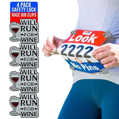 Metal Enamel Finish Strong Event Clips - Snap & Lock bibSNAPS for Runners, Non-Magnetic Race Bib Holder for Marathon, Safety Lock Race Clips, Runner Number Holder - 4 Pack in Saudi Arabia