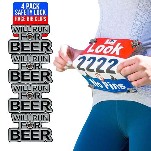 Metal Enamel Finish Strong Event Clips - Snap & Lock bibSNAPS for Runners, Non-Magnetic Race Bib Holder for Marathon, Safety Lock Race Clips, Runner Number Holder - 4 Pack in Saudi Arabia