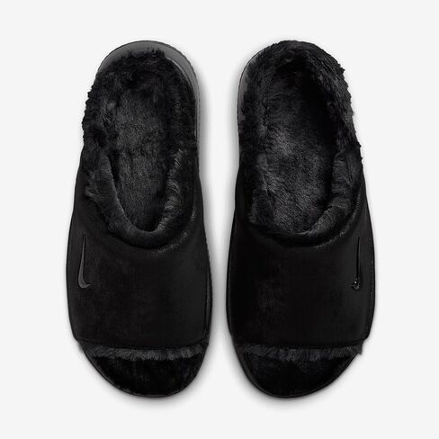 Nike Calm Elevation Fur Women's Slides (Black/Black) in Saudi Arabia