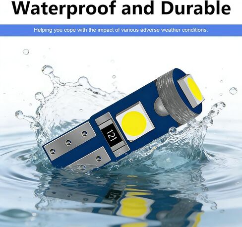10 قطع من مصابيح LED للسيارة، T5 3030 3SMD ضوء قاعدة إسفين، 12 فولت فائق السطوع 74 37 27 17 2721 مصابيح بديلة للوحة لوحة قيادة السيارة، عالمية لمعظم السيارات (أبيض) in Kuwait