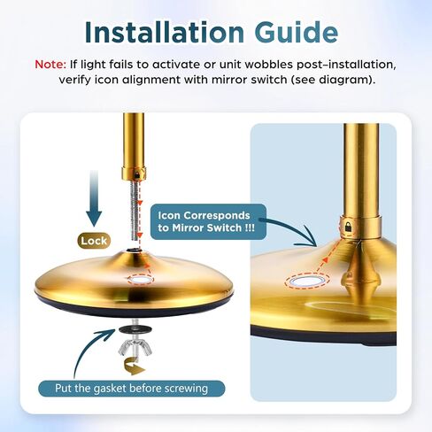 مرآة مكياج بإضاءة ذهبية قابلة لإعادة الشحن مقاس 9 بوصات مع تكبير 20X/1X، مرآة مكبرة مع قاعدة شحن ومفتاح، مرآة مكياج مع 3 أضواء خافتة الألوان لخزانة الملابس والحمام in Kuwait