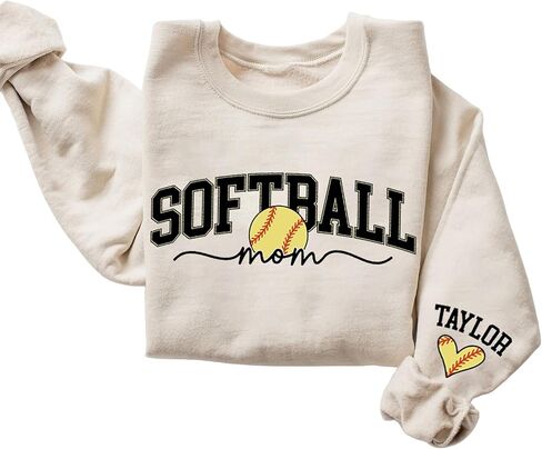 LASFOUR Personalized Baseball Mom Shirts for Women, Baseball Mama Sweatshirt, Custom Baseball Team Mom Gift Ideas in Kuwait