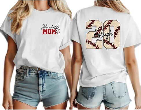 LASFOUR Personalized Baseball Mom Shirts for Women, Baseball Mama Sweatshirt, Custom Baseball Team Mom Gift Ideas in Saudi Arabia