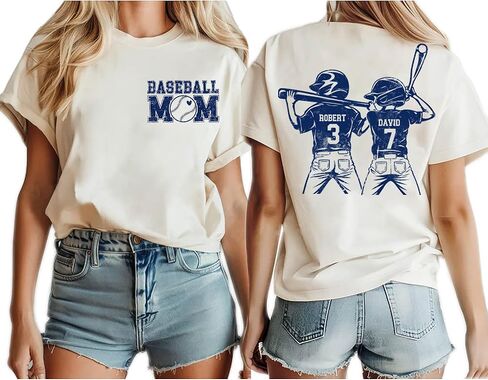 LASFOUR Personalized Baseball Mom Shirts for Women, Baseball Mama Sweatshirt, Custom Baseball Team Mom Gift Ideas in Saudi Arabia