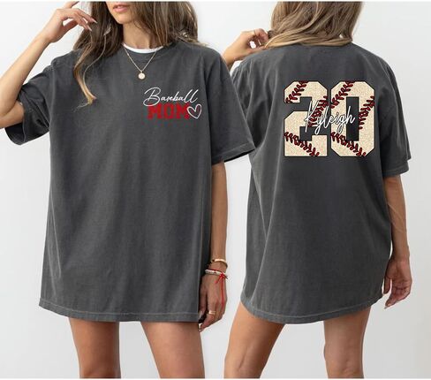 LASFOUR Personalized Baseball Mom Shirts for Women, Baseball Mama Sweatshirt, Custom Baseball Team Mom Gift Ideas in Saudi Arabia