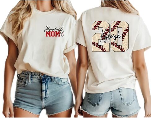 LASFOUR Personalized Baseball Mom Shirts for Women, Baseball Mama Sweatshirt, Custom Baseball Team Mom Gift Ideas in Saudi Arabia