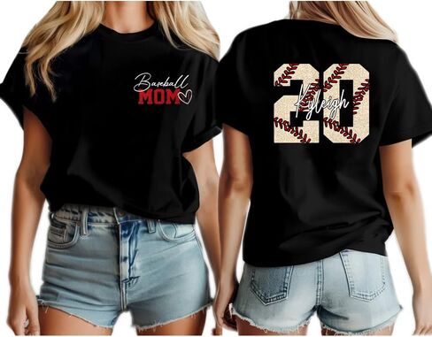 LASFOUR Personalized Baseball Mom Shirts for Women, Baseball Mama Sweatshirt, Custom Baseball Team Mom Gift Ideas in Saudi Arabia