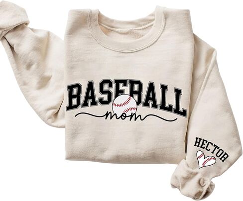 LASFOUR Personalized Baseball Mom Shirts for Women, Baseball Mama Sweatshirt, Custom Baseball Team Mom Gift Ideas in Saudi Arabia
