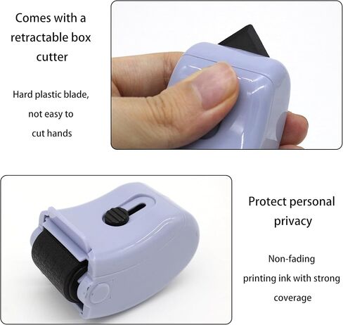 Sonjade Identity Theft Protection Roller Security Stamp, Built in Cutter & Flip Cover Design, Privacy Guard Confidential Data for Your ID, Documents, Labels, Packages, Address, 1 Pack (Purple) in Kuwait