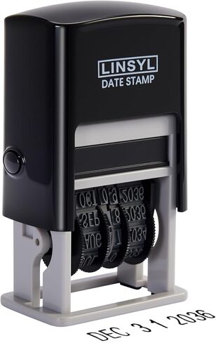 Self-Inking Date Stamp, 12-Year Adjustable Date Stamper with Built-in Black Ink Pad, Perfect for Office, Shipping, Receiving, Invoicing, Expiration & Due Date Marking in Saudi Arabia