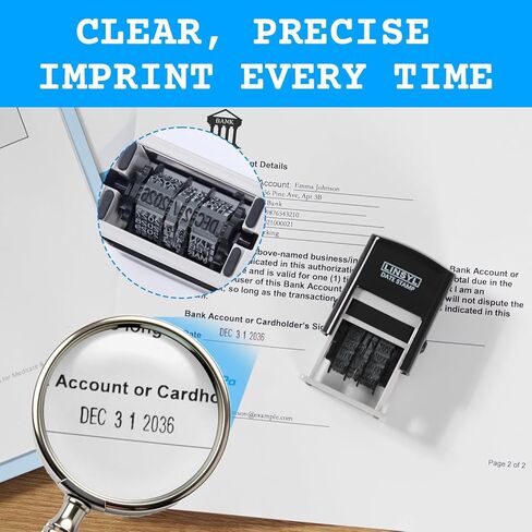 Self-Inking Date Stamp, 12-Year Adjustable Date Stamper with Built-in Black Ink Pad, Perfect for Office, Shipping, Receiving, Invoicing, Expiration & Due Date Marking in Saudi Arabia