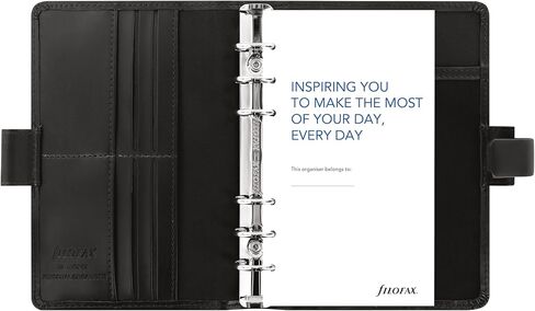 Filofax Metropol Organizer, Personal Size, Black - Leather-Look, Six Rings, Week-to-View Insert, Multilingual (C026902) in Saudi Arabia