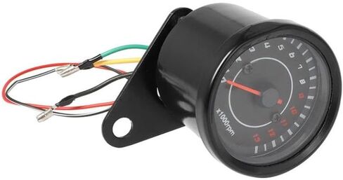 1000rpm Universal Motorcycle Tachometer Screen DC 12V Meter Gauge 13k Speedometer Motorbike Parts Compatible with Automotive Motorcycle(Chrome) in Kuwait