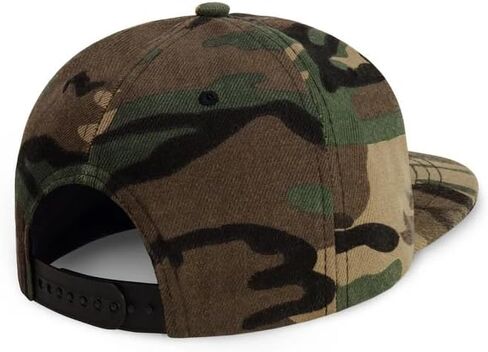 Flatbill Snapback Basketball Cap for Men and Women, Classic Cotton Sports Hat - Brooklyn - Wood Camo in Saudi Arabia
