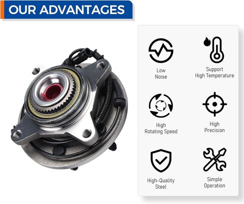 PAROD Pair 515046 Front 4WD Wheel Hub Bearing Assembly Compatible with 2004 Ford F-150 Heritage, 2004-2005 F-150 w/ABS in Saudi Arabia