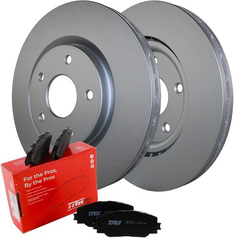 Coated Vented 330mm Disc Rotors and TRW Pro Ceramic Pad Set with Hardware and Acoustic Sensors Front Brake Kit For Pacifica Town & Country Voyager Grand Caravan Journey C/V Routan in Saudi Arabia
