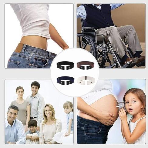 4 Pack No Buckle Stretch Belts, Adjustable Buckle Free Elastic Belt for Women Invisible Belt Stretch Belts for Men Jeans Pants in Saudi Arabia