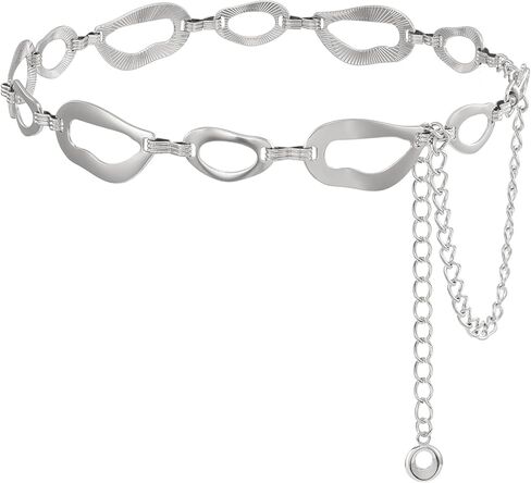 TRIWORKS Waist Chain for Women Ladies Metal Link Chunky Chain Belt for Dresses in Kuwait