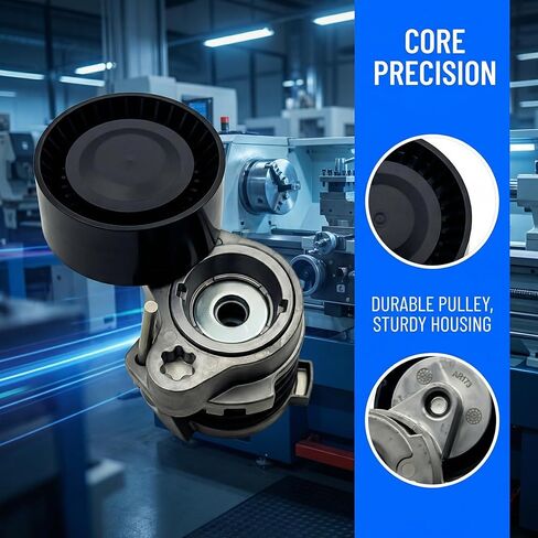 AMCC Drive Belt Tensioner Assembly with Pulley Compatible with BMW 550i GT xDrive 650i Coupe xDrive 750i 760Li Alpina B6 B7 B7L M5 M6 M760i X5 X6 2008-2018 3.0L 4.4L 6.0L V8 V12 Replace: 11287549873 in Kuwait