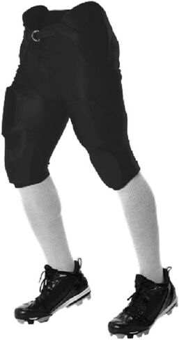 Alleson Athletic Youth Solo Series Integrated Football Pant, Black, X-Small in Saudi Arabia
