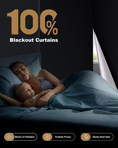 Portable Blackout Curtains for Bedroom (67" x 75"), Black Out Window Cover, No Drill Blackout Shades with Hook&Loop, for Nursery, Travel, Dorm, Apartment (Black) in Kuwait