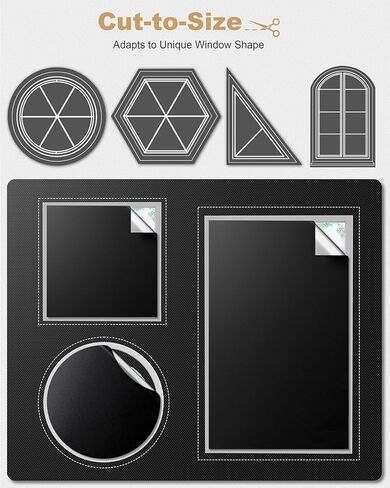 Portable Blackout Curtains for Bedroom (67" x 75"), Black Out Window Cover, No Drill Blackout Shades with Hook&Loop, for Nursery, Travel, Dorm, Apartment (Black) in Kuwait