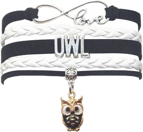 HCChanshi Owl Bracelet Cuff Infinity Love Cute Owl Gifts Owl Jewelry Bracelet Gifts For Owl lovers, Owl Teacher Gifts, Owl Friendship Gifts in Kuwait