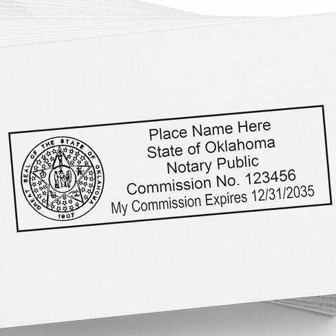 Premium Quality, Rectangular Self-Inking Notarial Stamp for Oklahoma - Ideal for OK Notary Public, State Board Compliant, 7/8 x 2-1/4 Size - Ideal for Oklahoma Notary Duties - OK Notary Public Stamp in Saudi Arabia